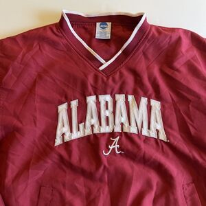 ALABAMA Crimson Tide Jacket Men M Pullover NCAA Tag Red Satin Rare KA Inc Vtg